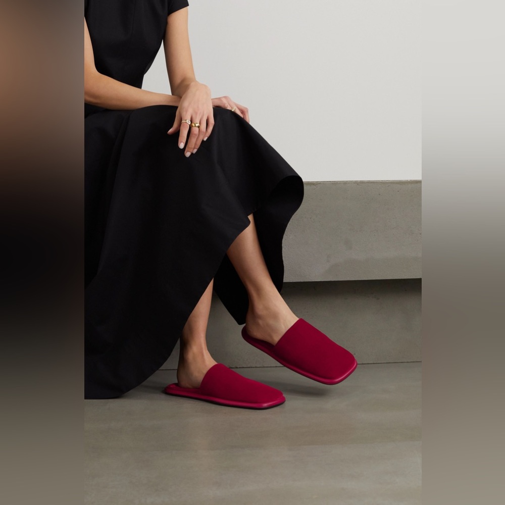 Khaite Monaco Mules in Claret womens size 7/37.5